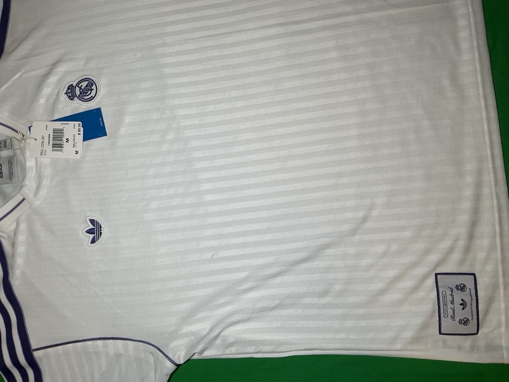 Adidas Real Madrid Terrace Icons Jersey White JF2581 Mens Size M