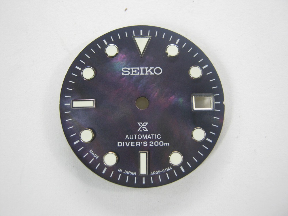 New Replacement Black Mother of Pearl Date Dial 200m for Seiko 7S26 NH35 4R35