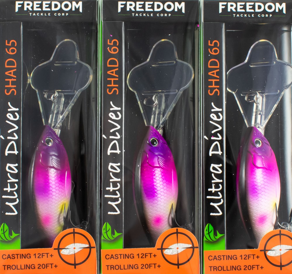 (LOT OF 3) FREEDOM TACKLE ULTRA DIVER SHAD 65 3/8OZ BARBIE #43107 CO6356