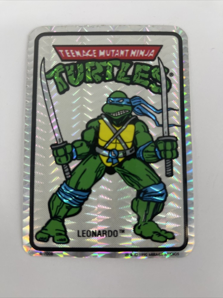 RARE 1990 Teenage Mutant Ninja Turtles Leonardo Vending Machine Prism Sticker