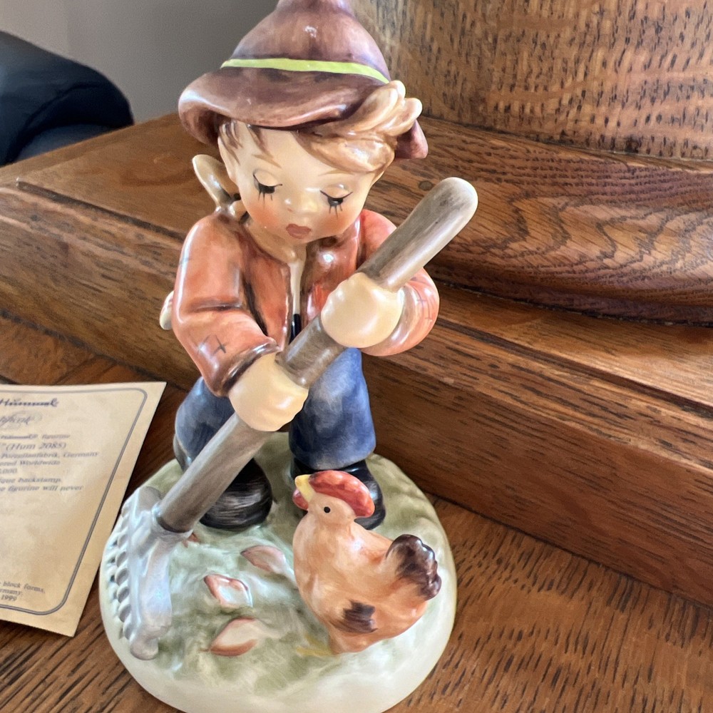 Hummel Goebel Porcelain Little Farm Hand Boy Figurine 1497 2085 4.75 inches