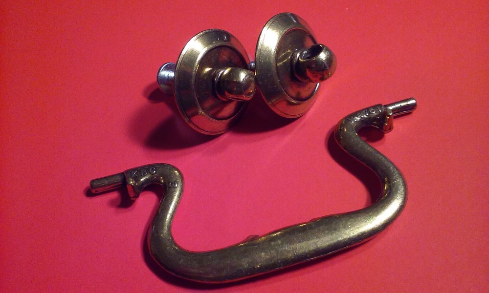 Belwith solid brass pull handle cabinet drawer single unit complete 3