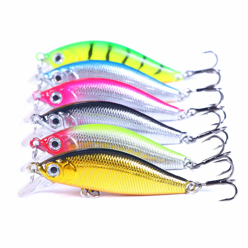 6PCS 5cm/3g Small Sinking Bait Minnow Fishing Lure Bass Crankbait Saltwater