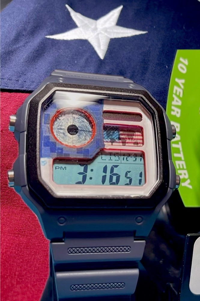 CUSTOM USA Casio AE-1200. Cheer on our athletes with this watch. 🇺🇸 🏅