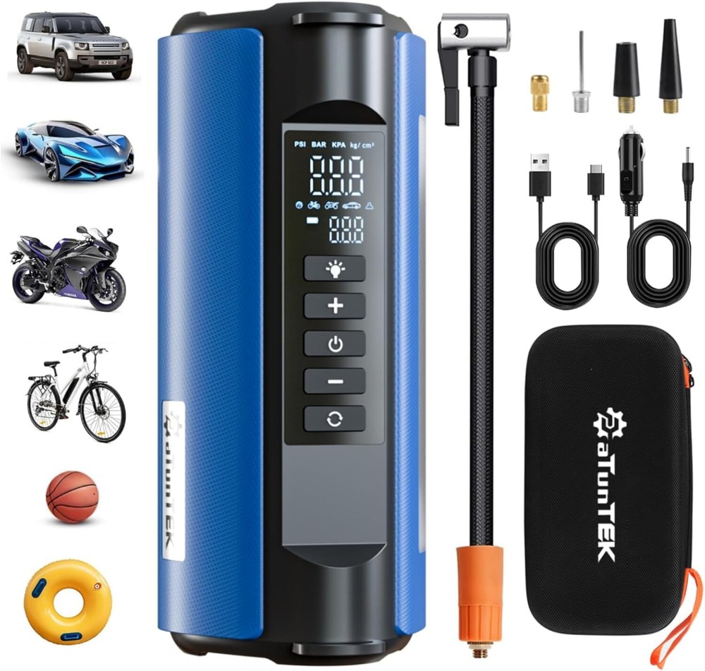 18000mAh Portable Tire Inflator - 12V DC Air Compressor for Car Tires