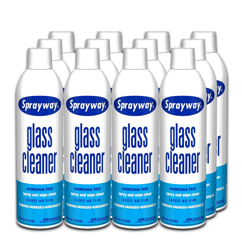 SprayWay SW050-12 Glass Cleaner 19 oz Pack of 12 Household Cleaning Essentials  