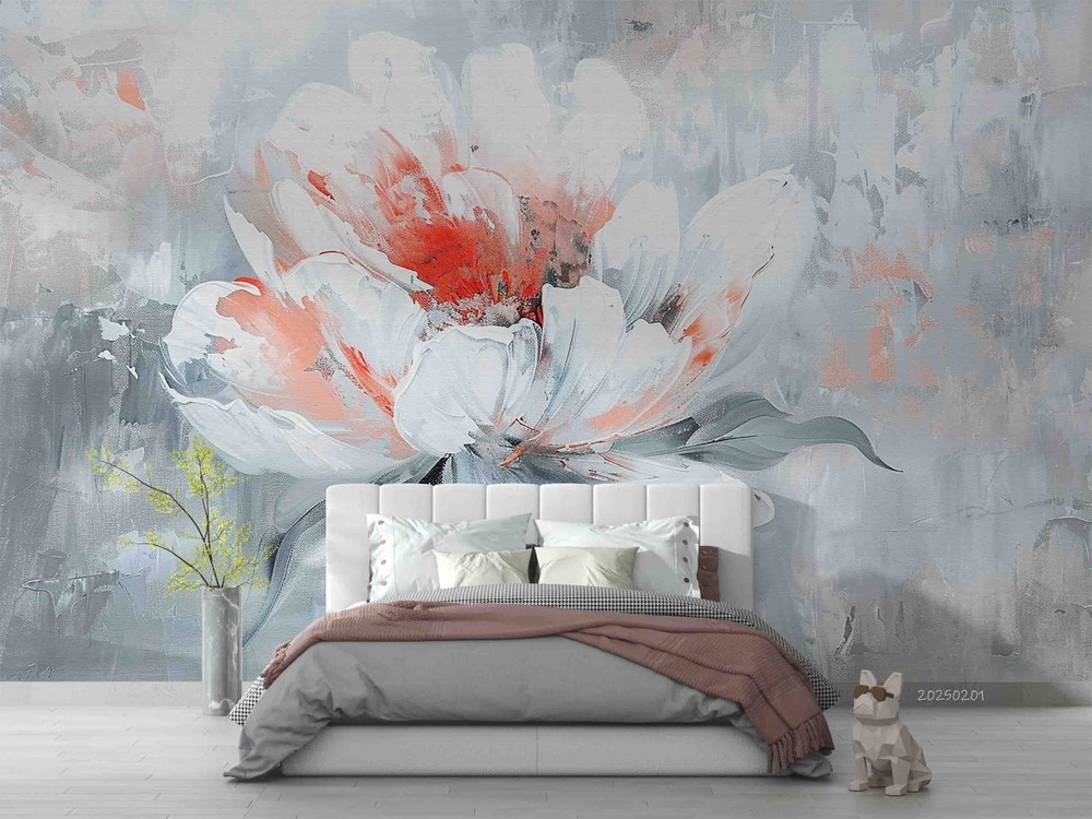 3D Flowers Plants Oil Painting Wall Murals Wallpaper Murals Wall Sticker