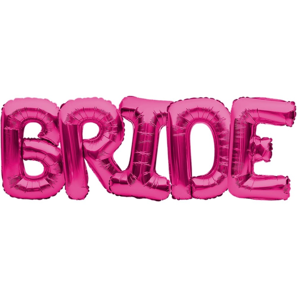 40in Hot Pink Bride Balloon Banner for Bachelorette Parties & Wedding Decor