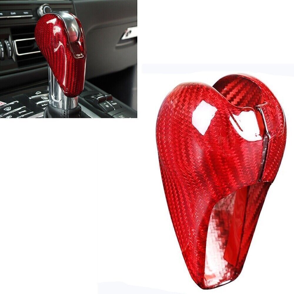 RED Carbon Fiber Gear Shift Knob Cover For 2014-2020 Porsche MACAN 718 911 1pc