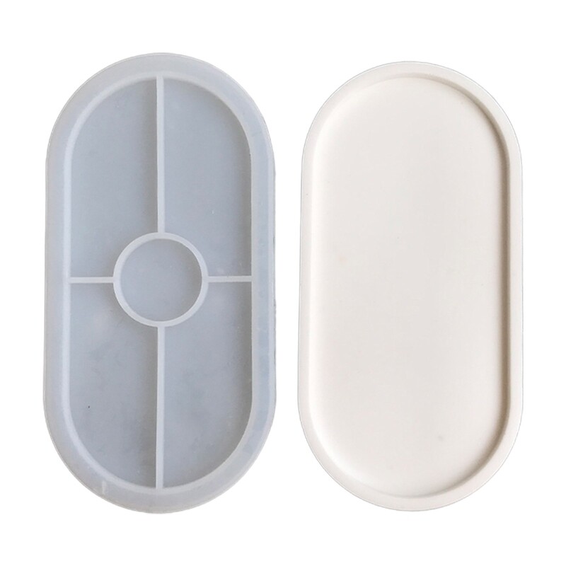 Silicone Oval Resin Mold for Epoxy Casting Fruit Plate Tray