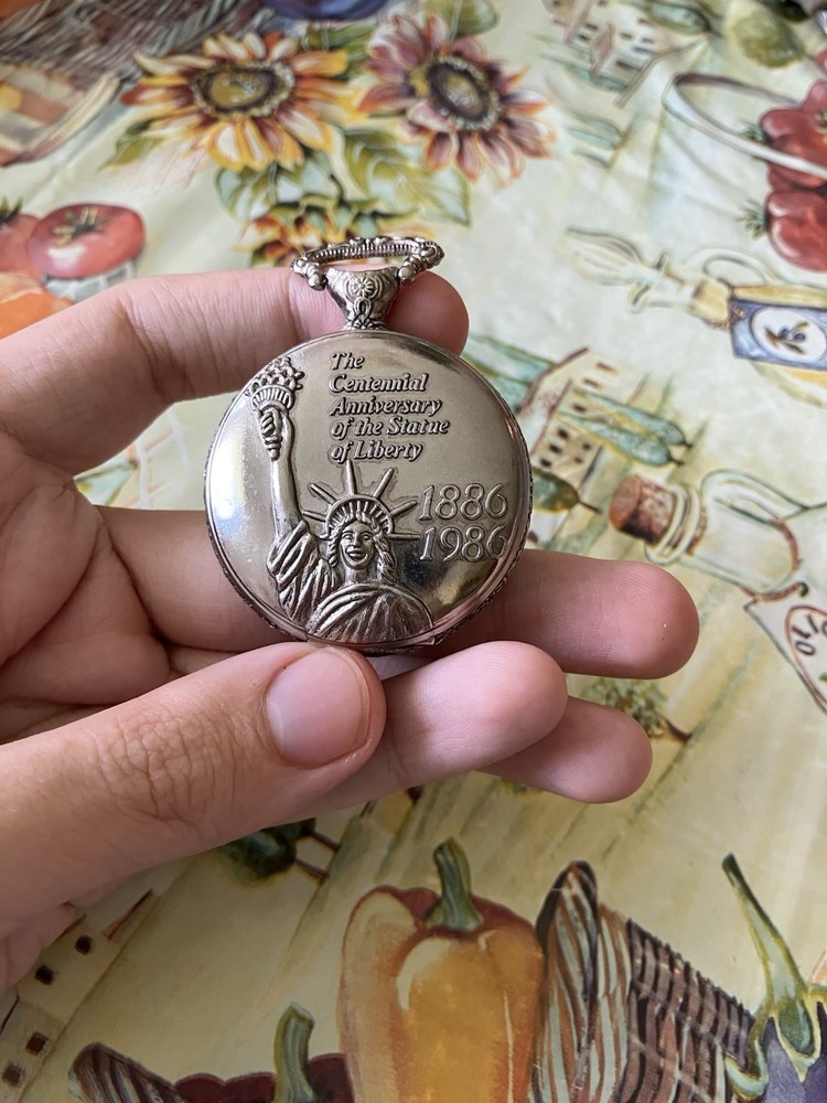 Statute Of Liberty Bicentennial Pocket Watch 1896-1996