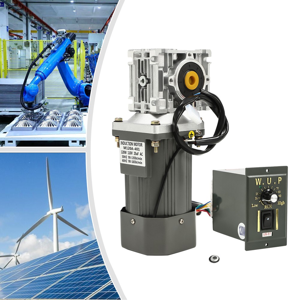 Worm Gear Motor 120W AC 110V Speed Controller Industrial Gearbox Electric RV30