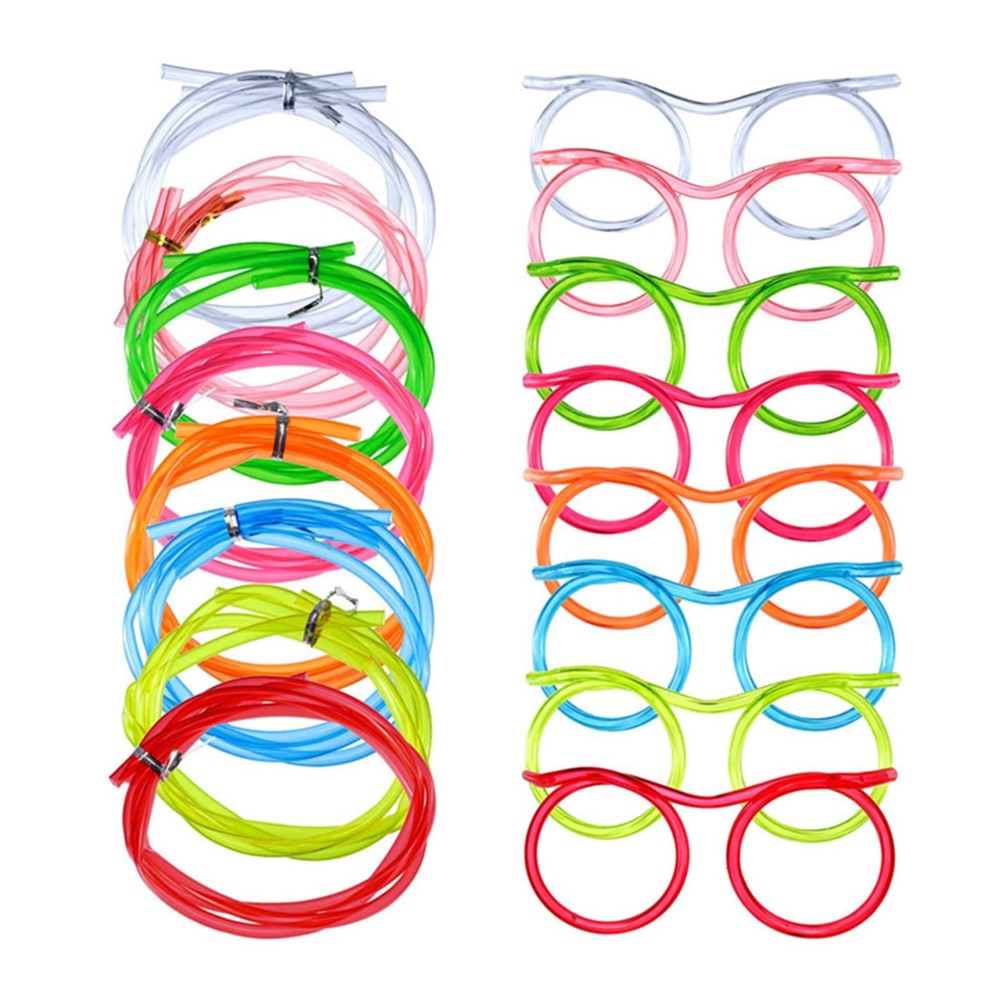 Silly Straw Glasses Party Fun Straws Kids Games Gift Crazy Drink Drinking Game