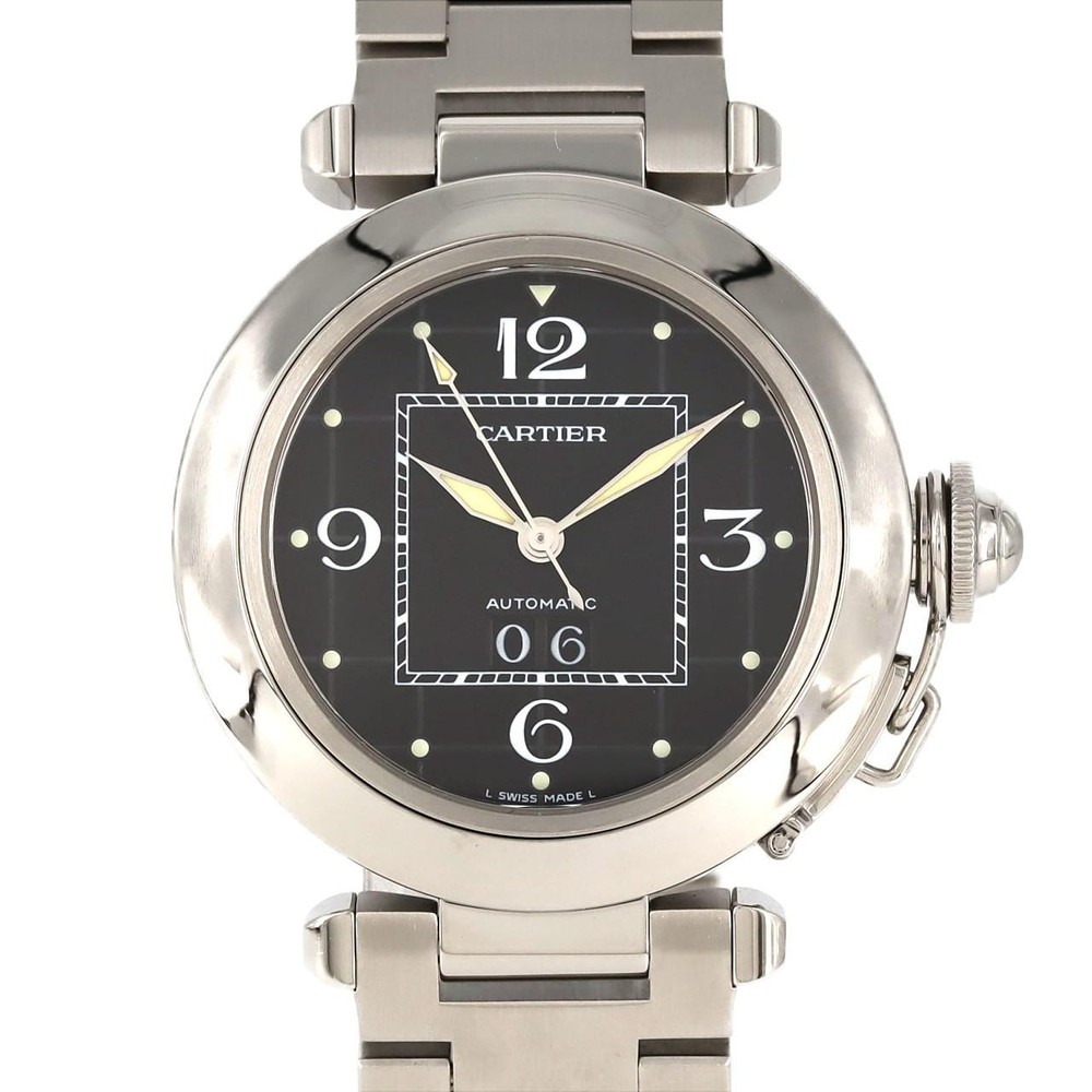 Authentic Cartier Pasha C Grande Date W31053M7 SS Automatic  #246-000-425-9985