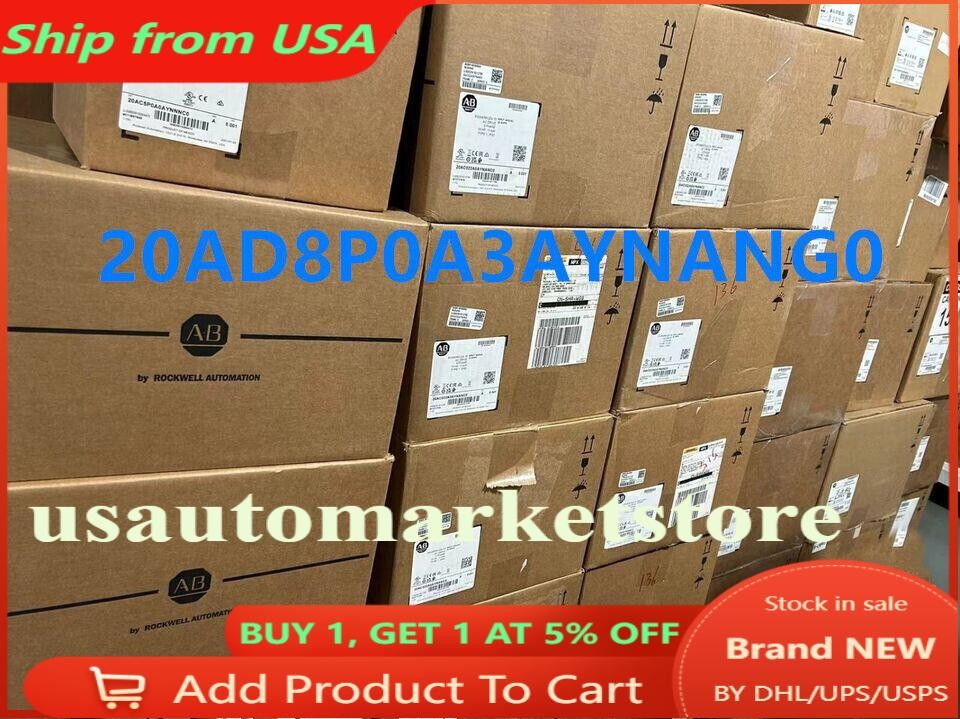 NEW Allen-Bradley AB 20AD8P0A3AYNANG0 PowerFlex 70 AC Drive 5 A at 3 Hp 20A UPS