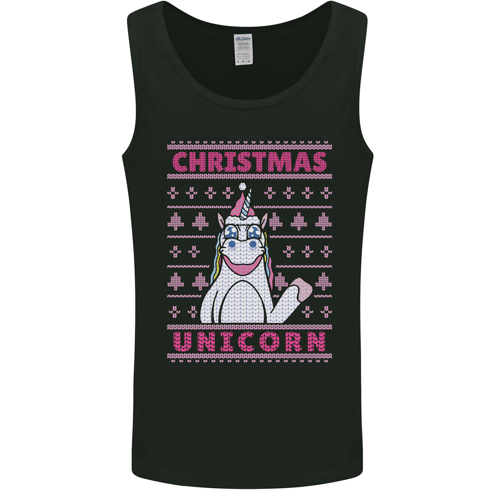 Funny Christmas Unicorn Mens Vest Tank Top