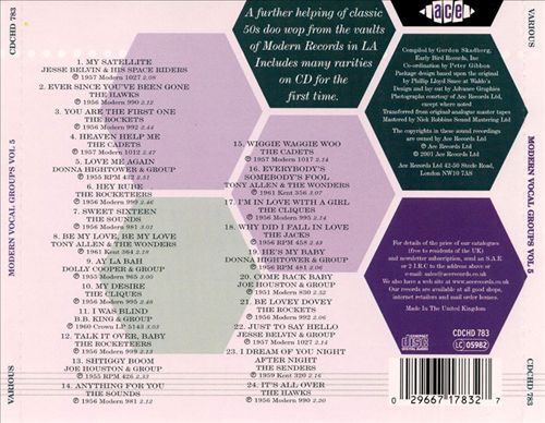 VARIOUS ARTISTS MODERN VOCAL GROUPS, VOL. 5 NEW CD