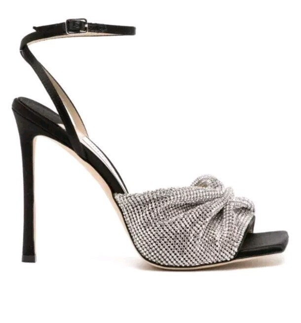 Jimmy Choo Naria 115mm Crystal-Embellished Sandals SZ 41