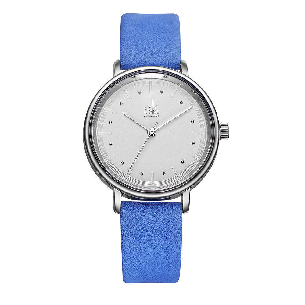 Round Quartz Watch with Fiber Belt, Waterproof & Stylish Design for Women