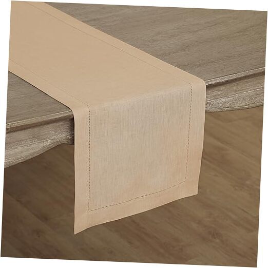 Linen Table Runner 120 Inches Long – 100% Pure Linen 16 x 120 Inch Beige