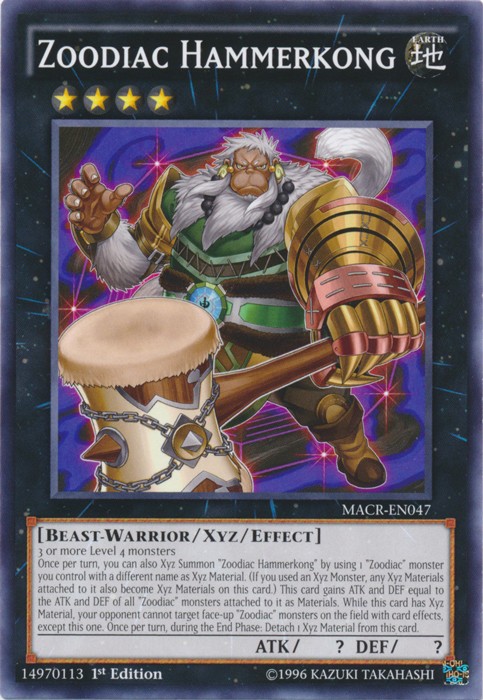 Zoodiac Hammerkong MACR-EN047 Common 1st Edition Near Mint Yugioh Card