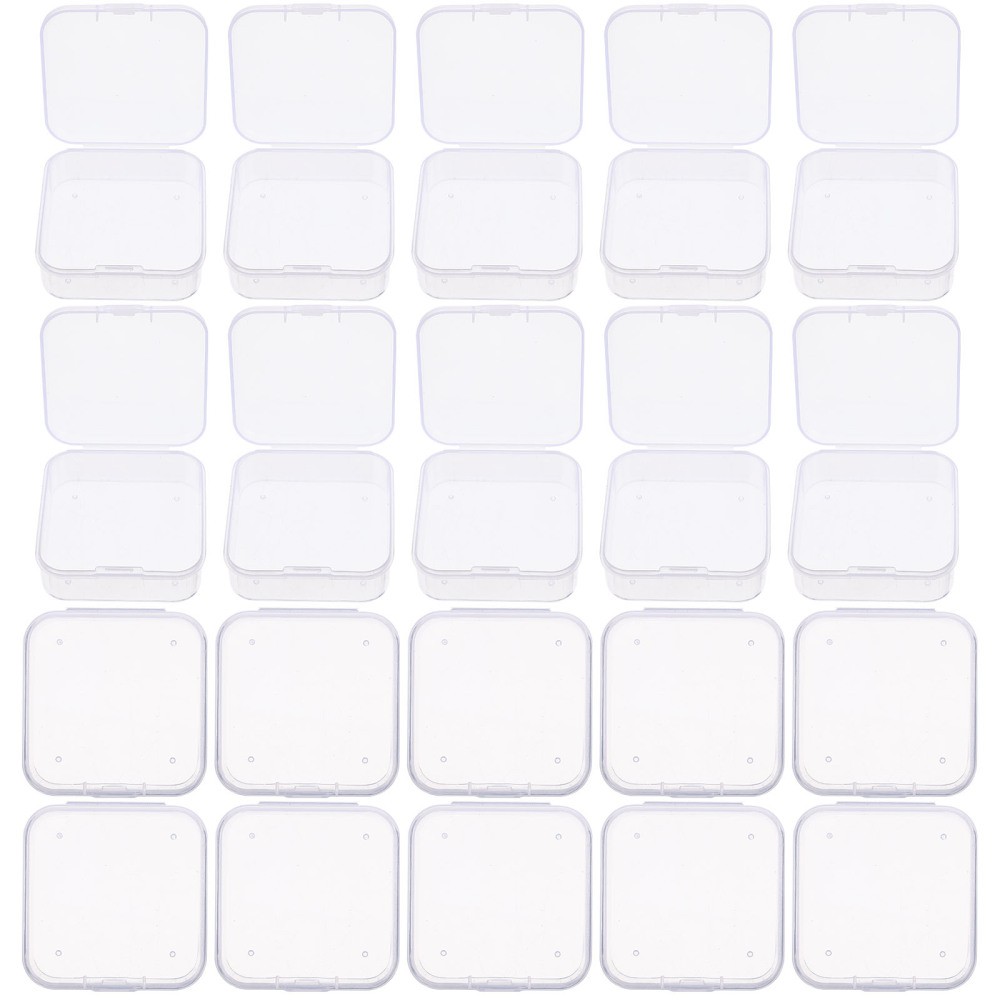 30 Pcs Jewelry Box Woman Miss Mini Containers Small Square with Lids