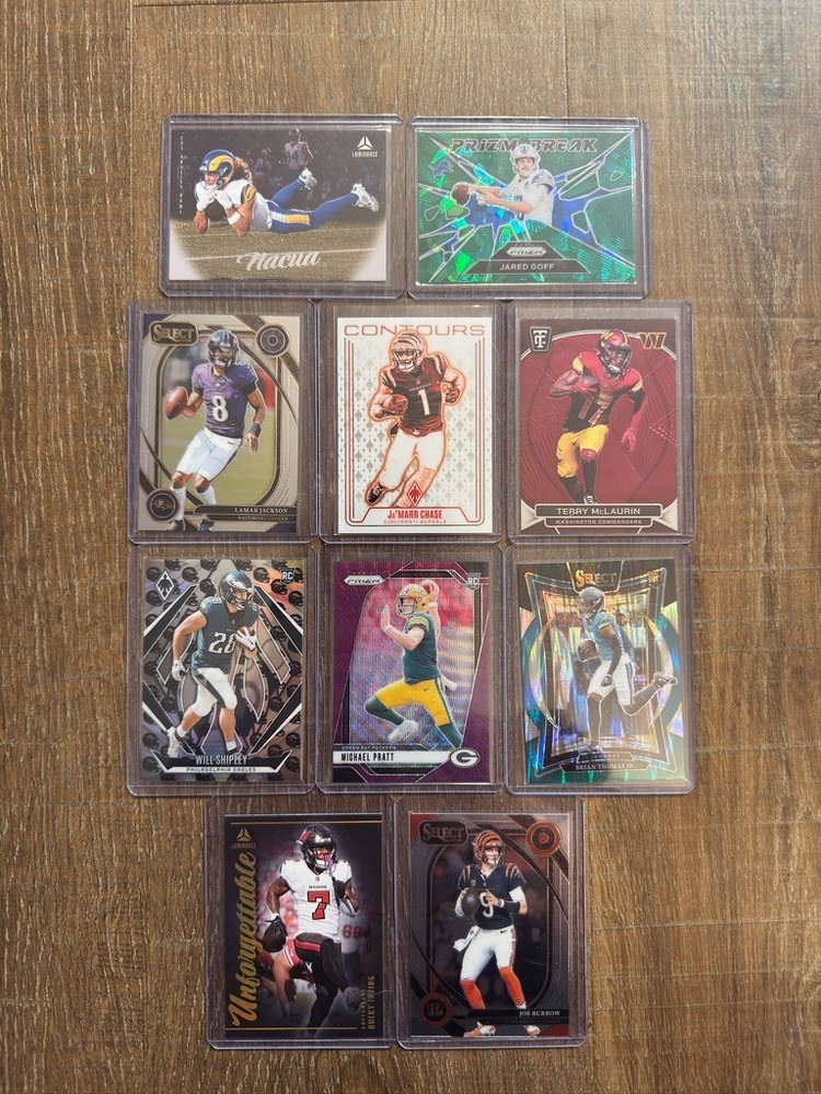 10 Card NFL Lot - Rookies, Numbered, Parallels, Vets, and Inserts