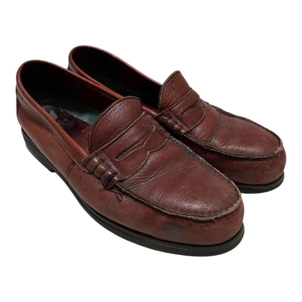 RED WING 6605 Burgundy Leather Steel Toe Penny Loafers Mens Size 11 D