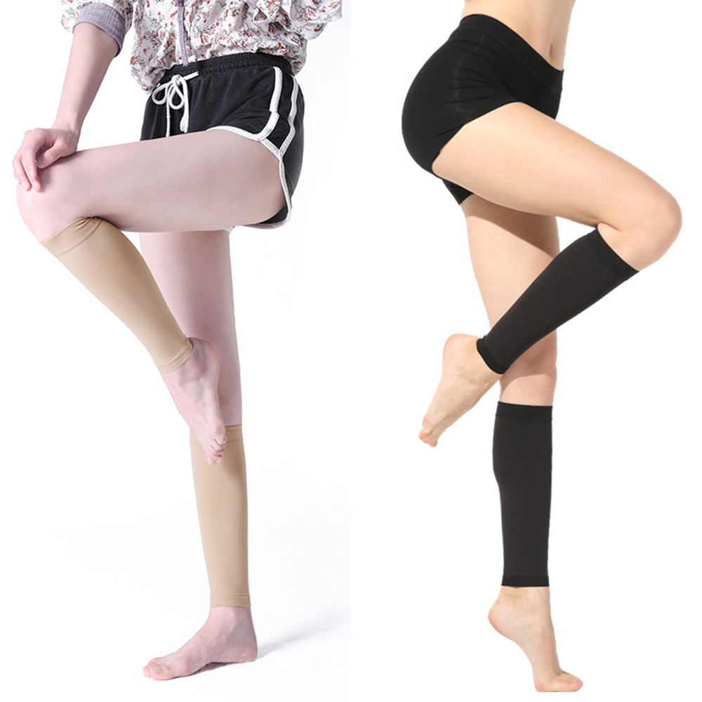 Unisex 23-32 mmHg Footless Compression Calf Sleeves for Circulation Support