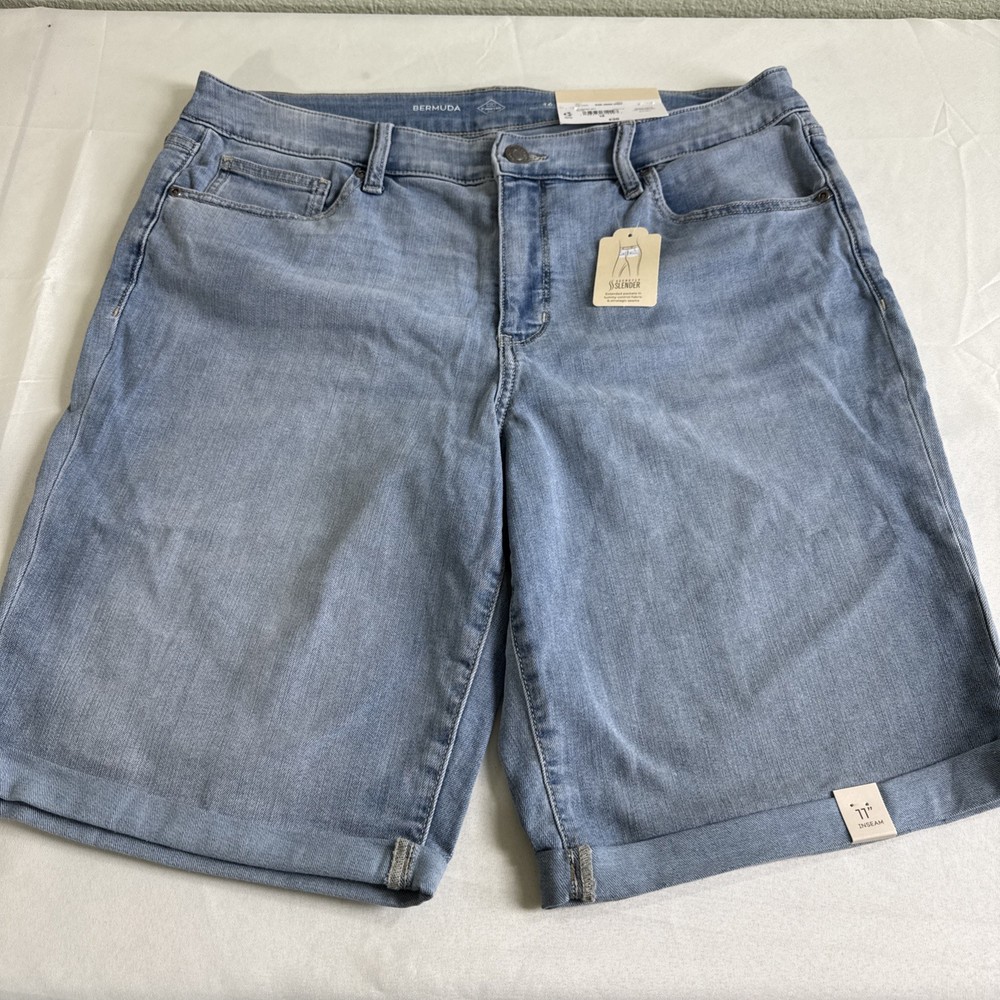 St John’s Bay Women’s Bermuda Shorts Mid-rise Fitted Through Hip & Thigh Size 16
