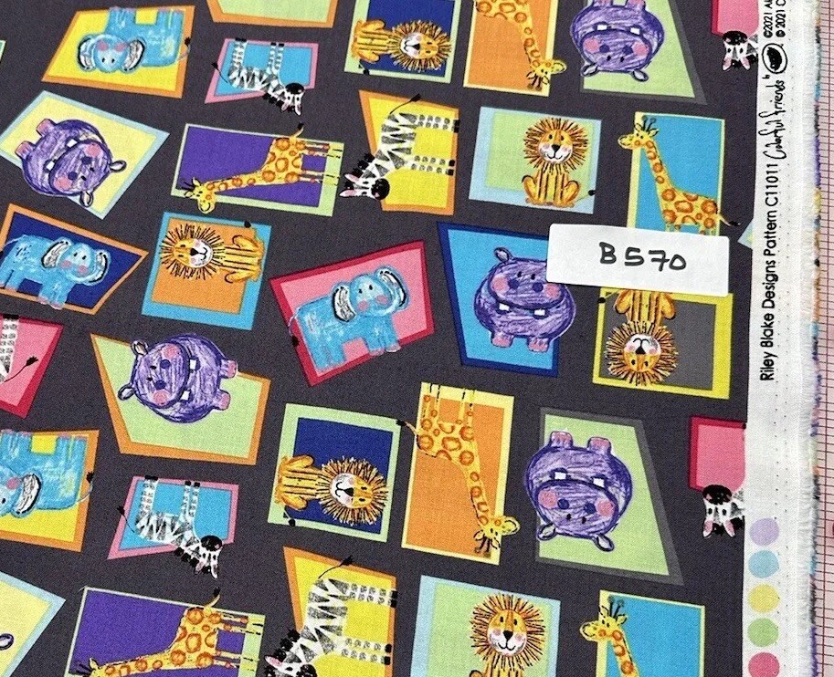 Crayola Colorful Friends Cotton Quilt Fabric by Riley Blake - Half Yard Cut