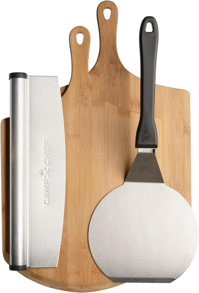 Pizza Accessories Kit - Includes 2 Pizza Peel, 1 Pizza Spatula & 1 Rocking Pizza