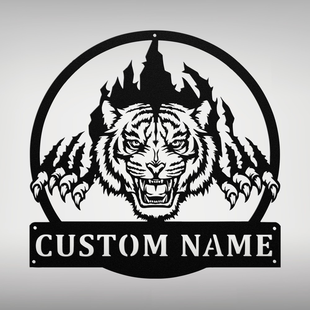 Custom Tiger Claws Metal Sign - Unique Animal Lover Gift & Home Decor