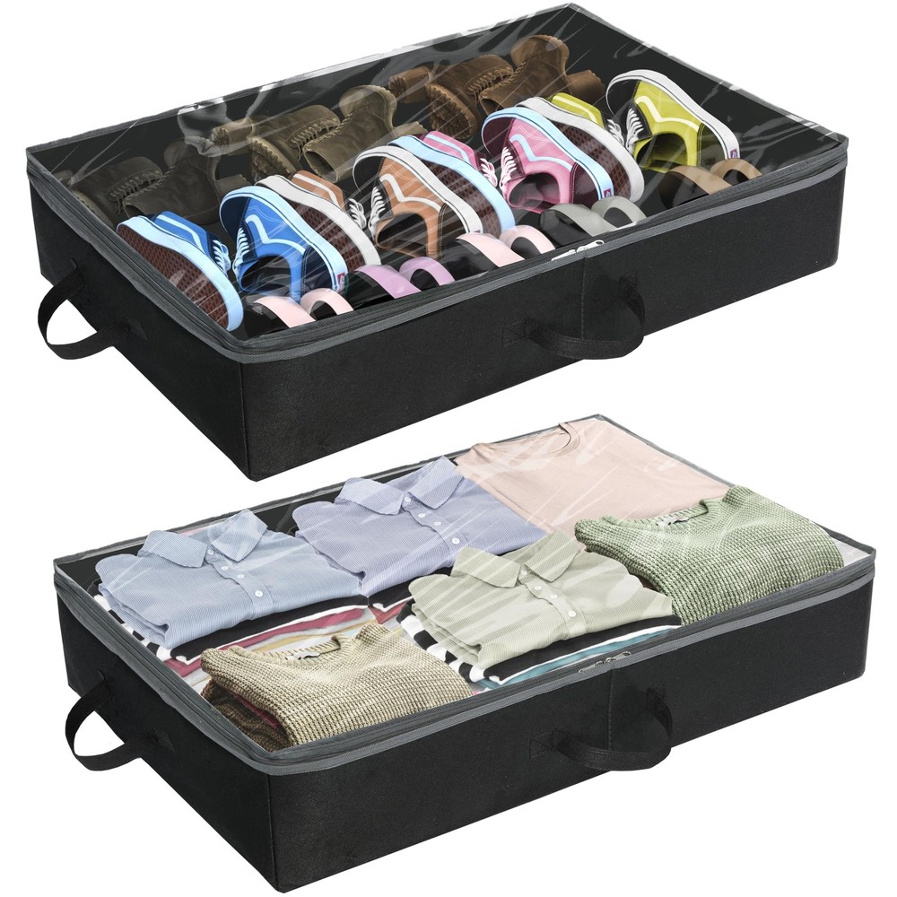 New Best Simple Houseware 2 Pack Under Bed Storage Bin Black Free Shipping