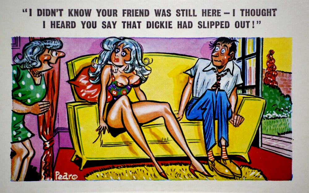 Postcard Seaside Comic Saucy Risqué Couch Surfing Potato Sunny Pedro Series 164