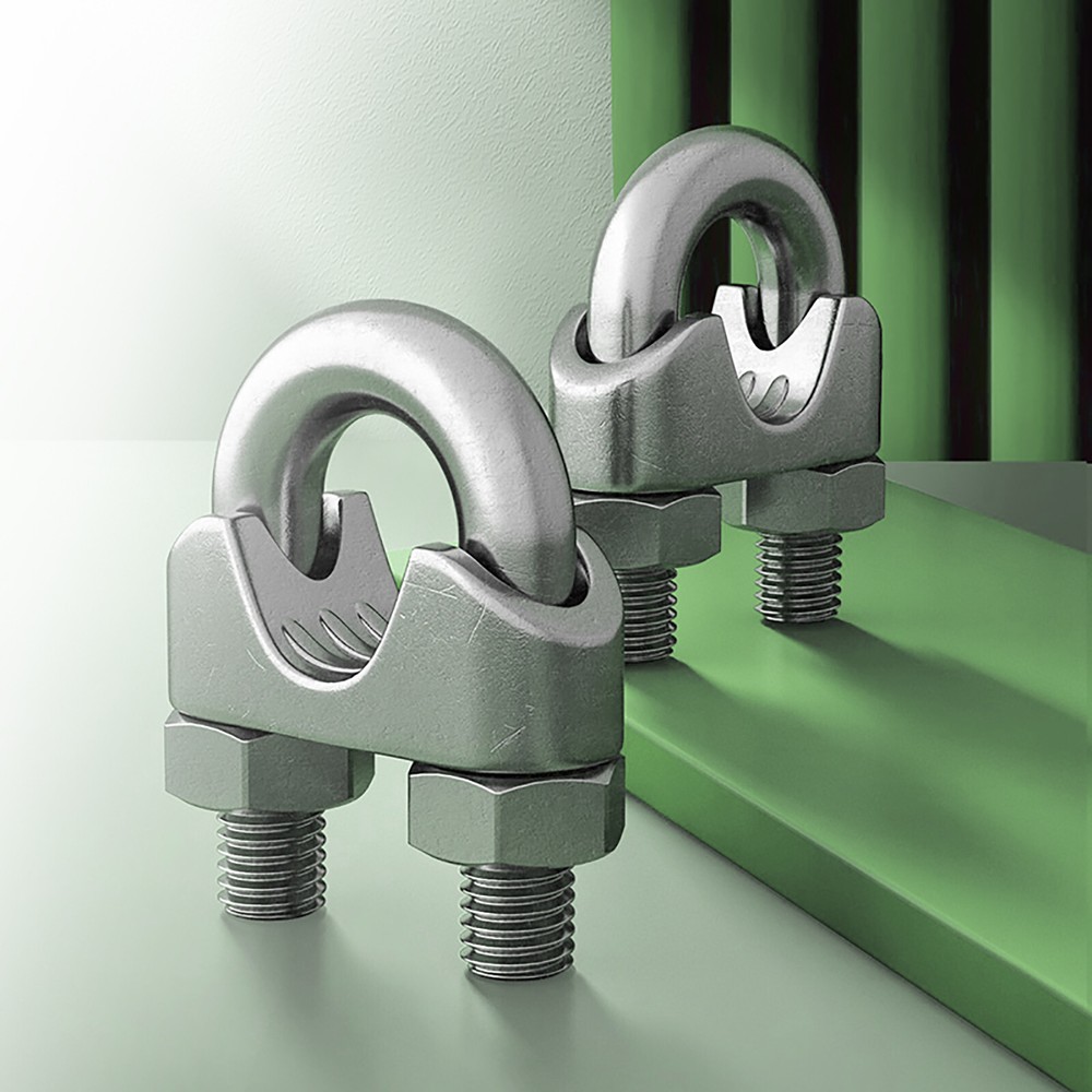 Stainless Steel A2 304 U-Clamp Wire Rope Cable Grip for M2 to M16 Sizes