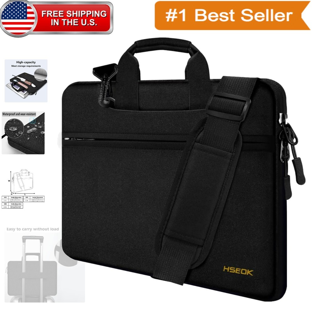 Slim Waterproof Laptop Bag for 15-16 Inch MacBook Dell Laptops