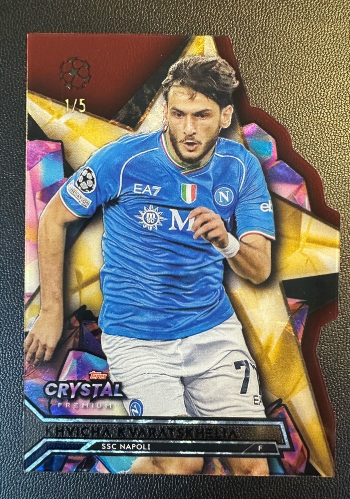2024 Topps Crystal Premium UEFA NAPOLI KHVICHA Kvaratskhelia 1/5 die cut