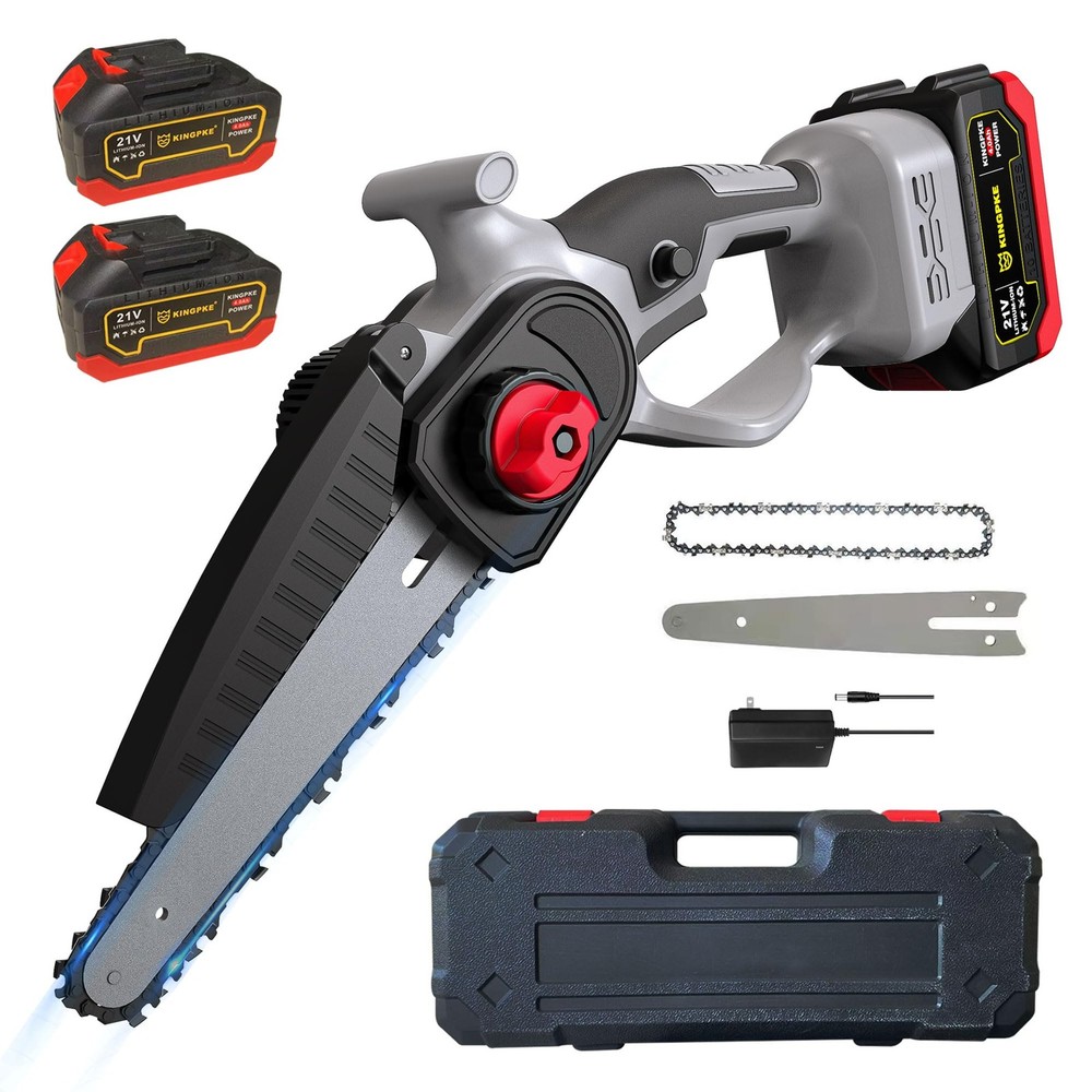 Mini Chainsaw Cordless, 8 inch Electric Chain saw with 2x21V 4.0Ah Battery an...