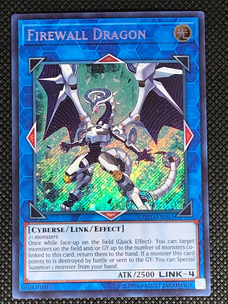YuGiOh Firewall Dragon SECRET RARE COTD Unlimited Edition VLP Condition