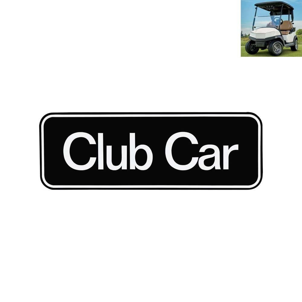 Drive-up Name Plate Club Car Tempo Emblem Silver Golf Cart 7.72x2.68in