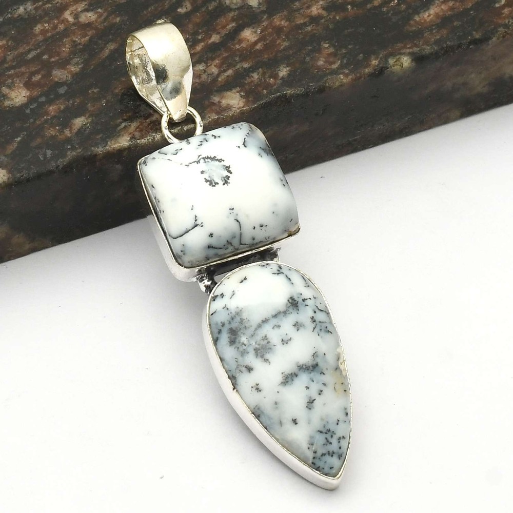 Dendrite Opal Gemstone Ethnic Pendant Jewelry Gift For Her 2.48