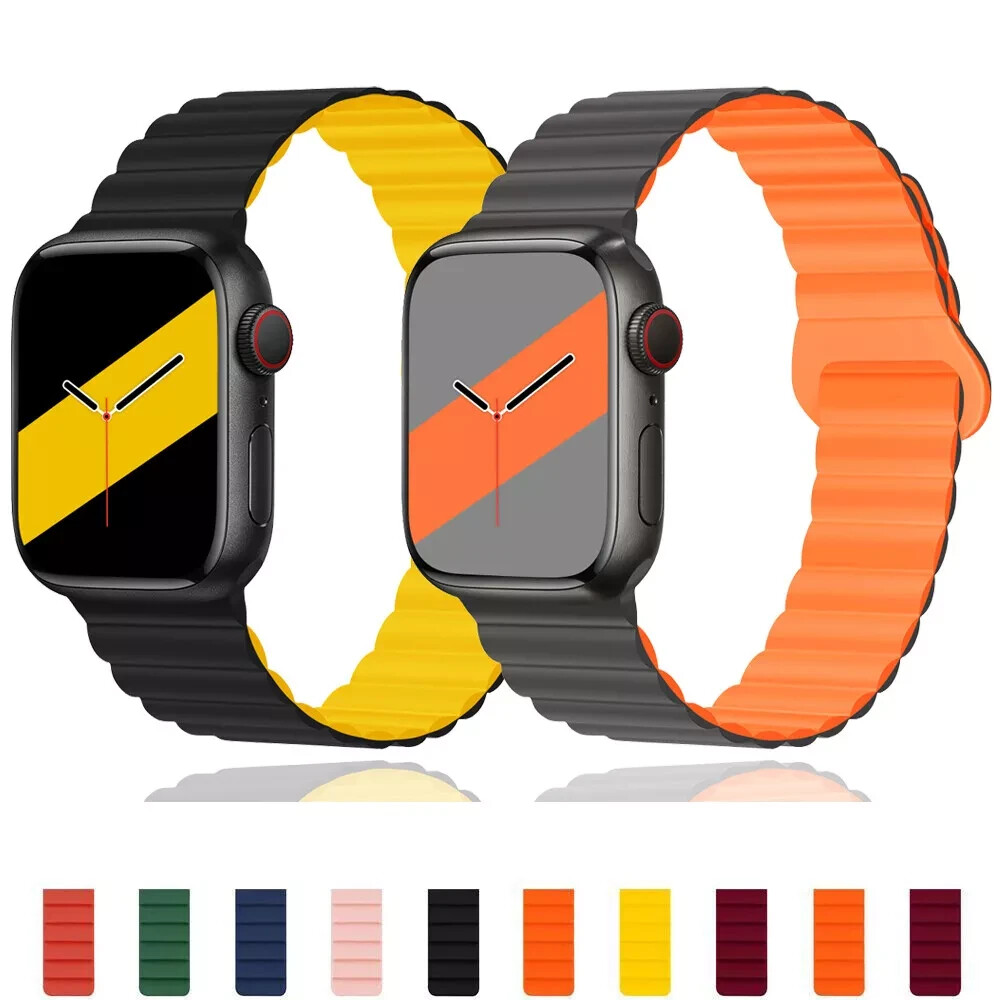 Magnetic Silicone Strap Band for Apple Watch Ultra 10 9 8 7 SE 42/44/45/46/49mm