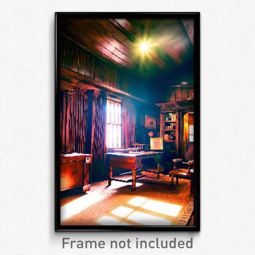 8 Bit Psychedelic Pixel Art Poster - Old Fashioned Den Trippy Video Game Print