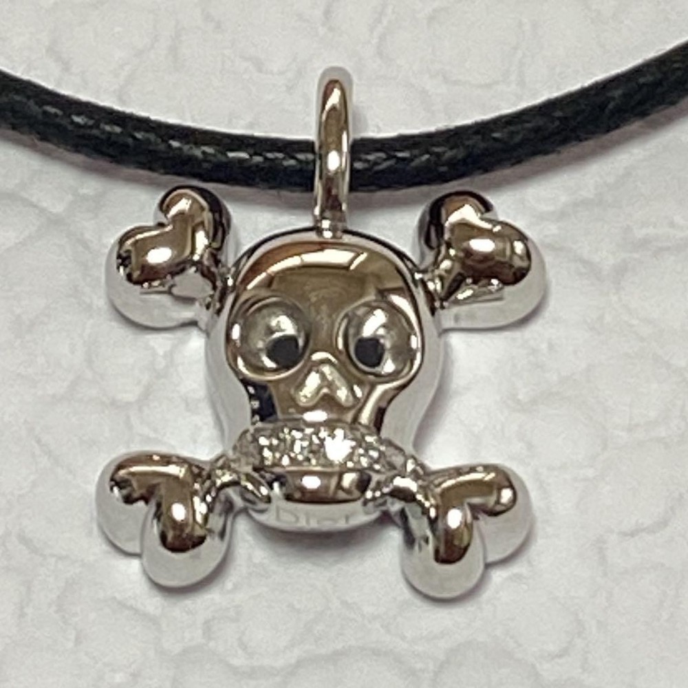 Christian Dior 4P Diamond Skull Necklace in White Gold 750