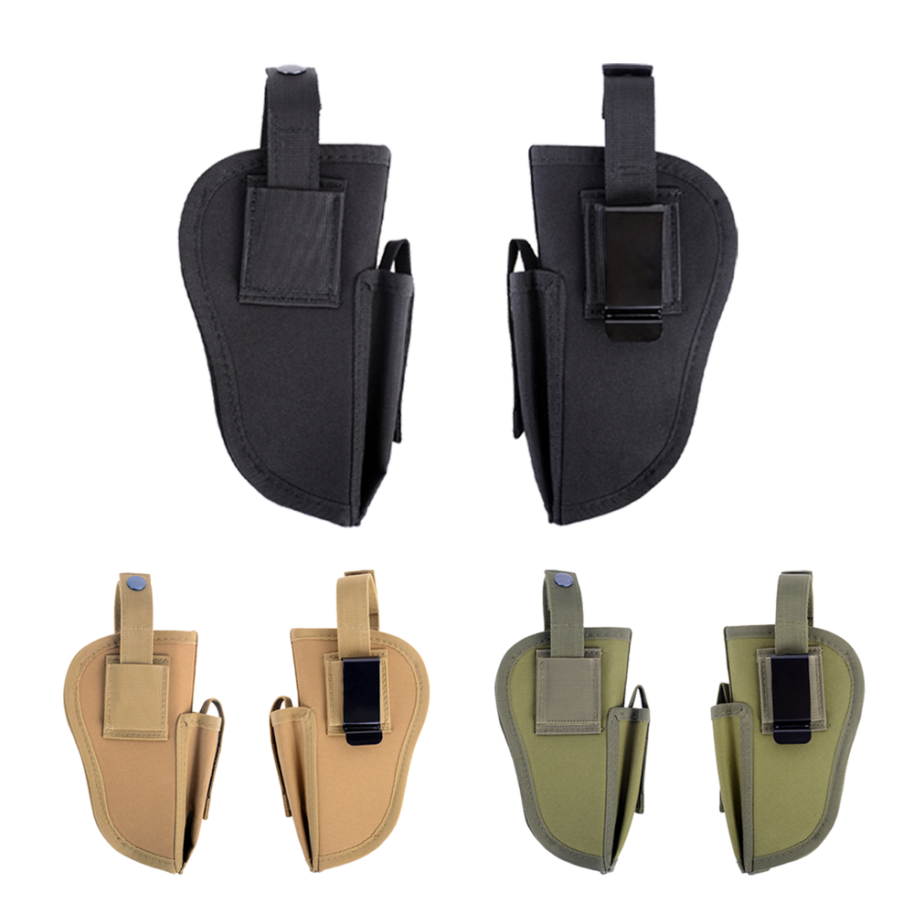 Tactical Pistol Hand Gun Holster w/Magazine Slot Holder Gun Holster Pouch Game