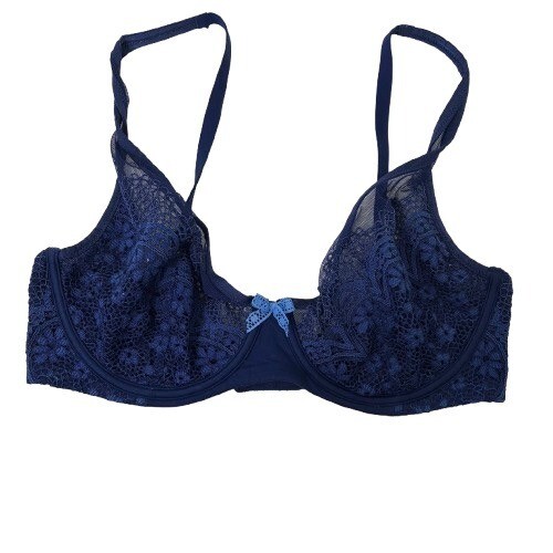 Body by Victoria Unlined Demi Bra Sapphire Floral Lace Size 34DD