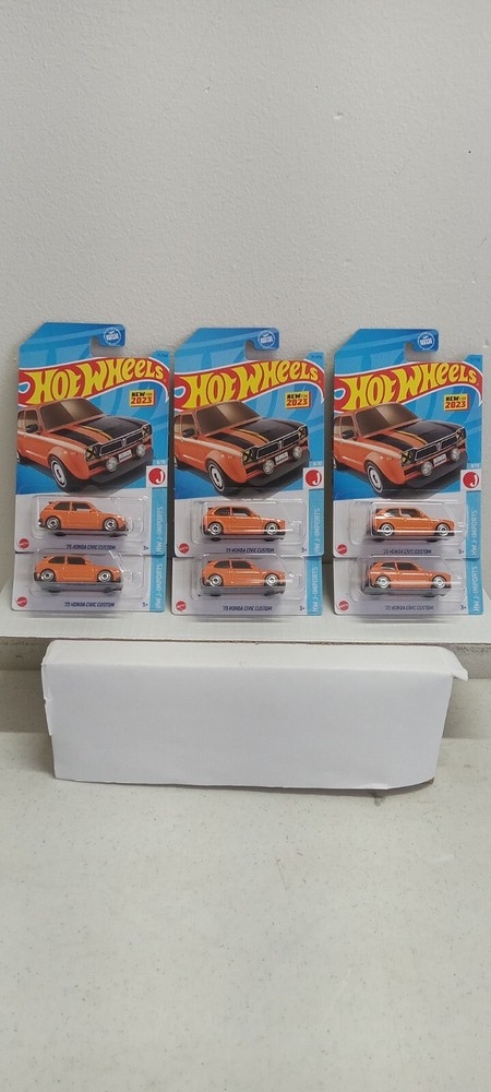 2023 HOT WHEELS '73 HONDA CIVIC CUSTOM ORANGE #117/250 LOT OF 6