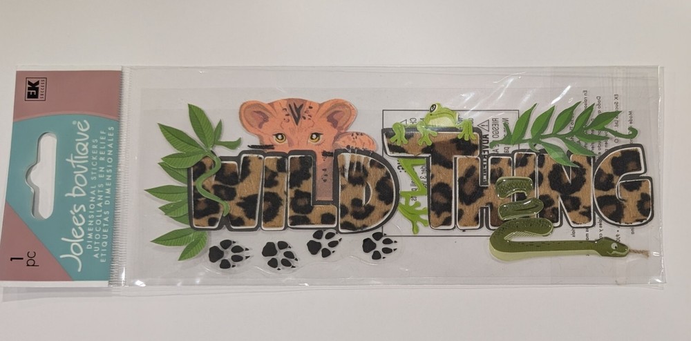 Jolee's Wild Thing Zoo Jungle Animals Leopard Snake Scrapbooking Title Stickers