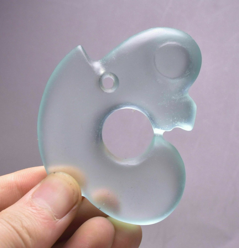 6.5CM Hongshan Culture Green Crystal Pig Dragon Amulet Pendant